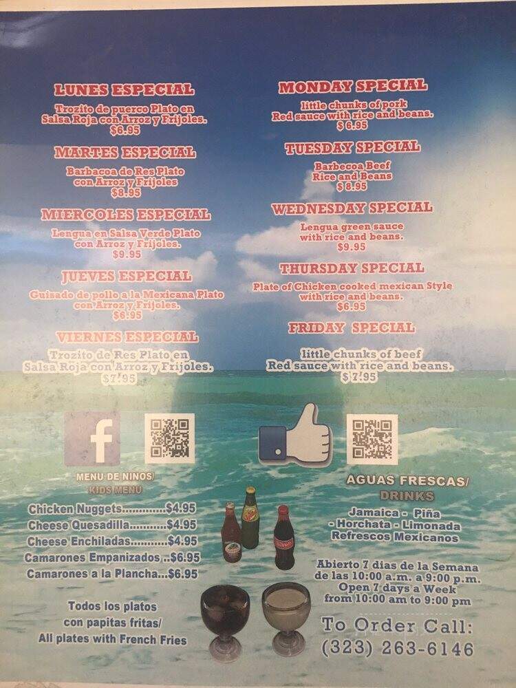 El Mexsal Restaurant - Los Angeles, CA menu_pic