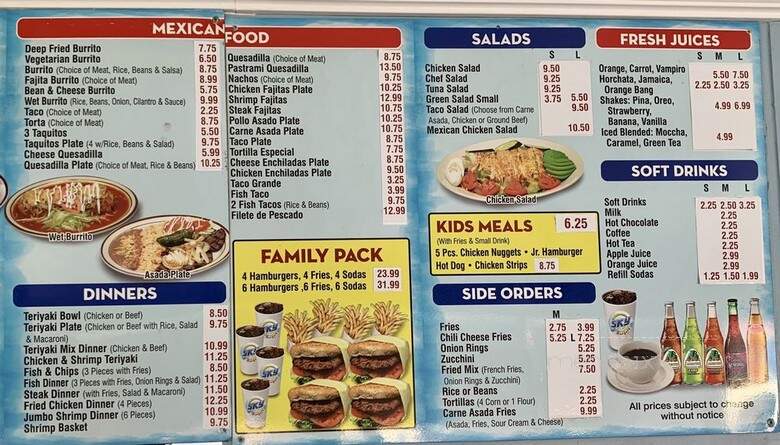 Sky's Burgers - Paramount, CA menu_pic