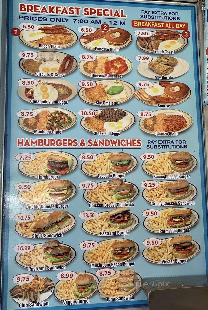 Sky's Burgers - Paramount, CA menu_pic