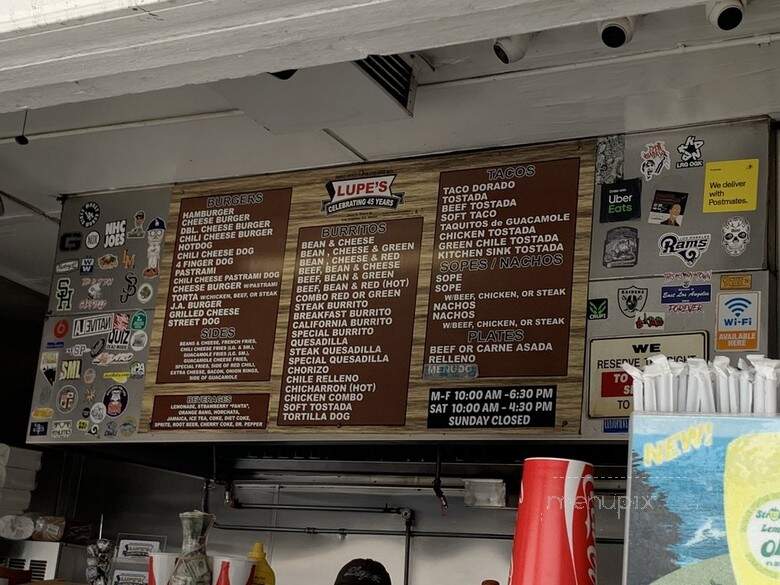 Lupe's Hot Dog Stand - Los Angeles, CA menu_pic