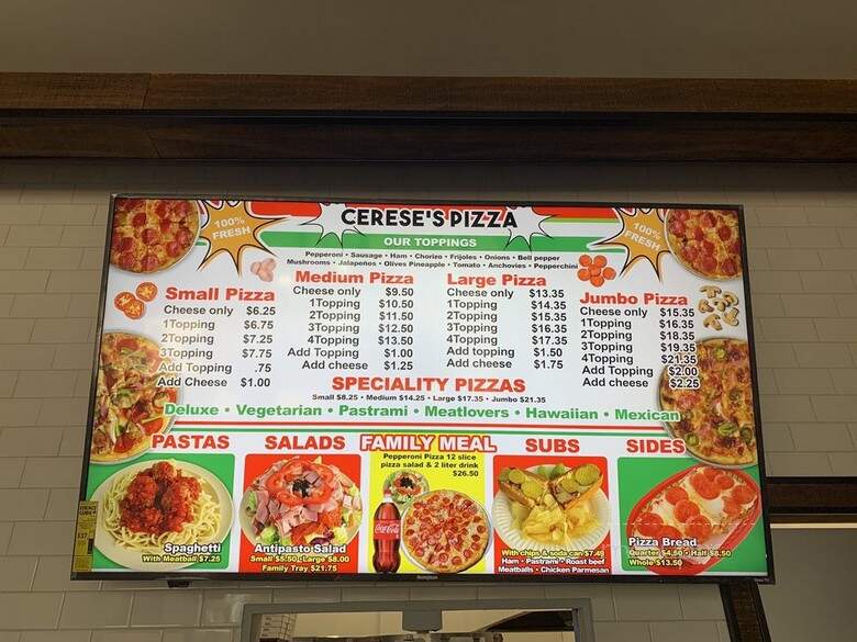 Cerese's Pizza - Los Angeles, CA menu_pic