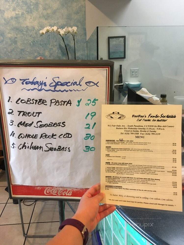 Fanta Sea Grill - South Pasadena, CA menu_pic