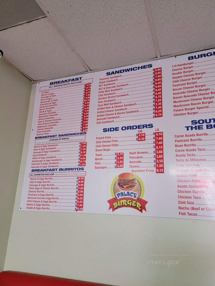 Palace Burgers - Alhambra, CA menu_pic