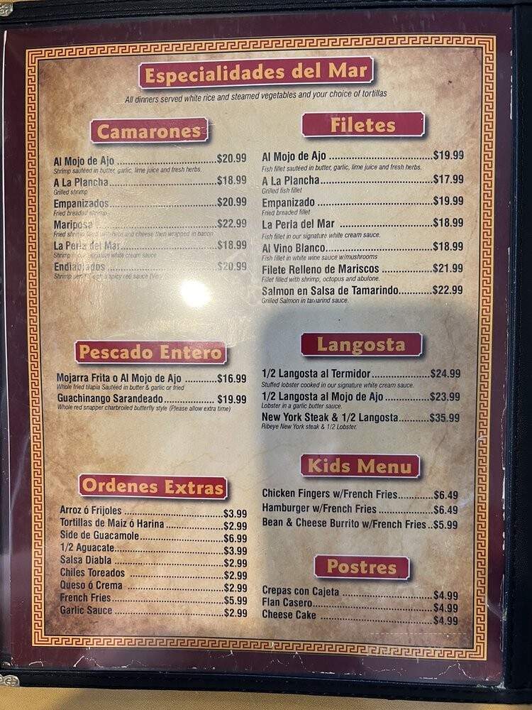 La Perla Del Mar - Downey, CA menu_pic