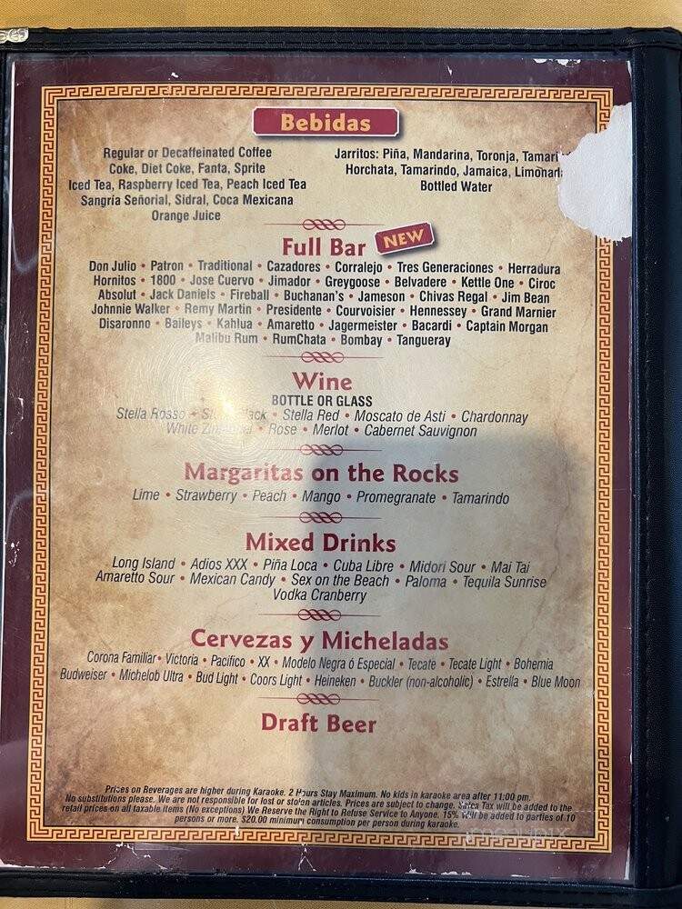 La Perla Del Mar - Downey, CA menu_pic