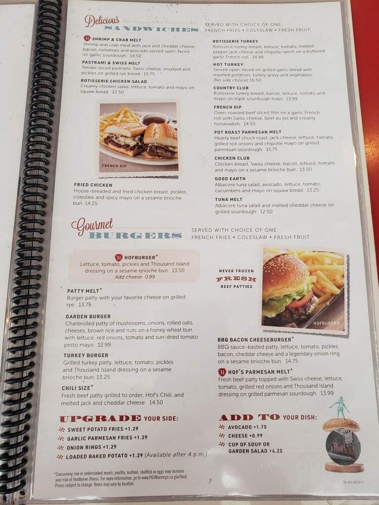 Hof's Hut Restaurants - Long Beach, CA menu_pic