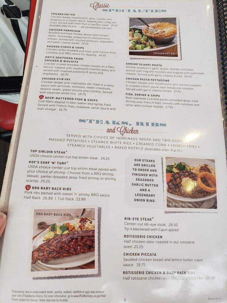Hof's Hut Restaurants - Long Beach, CA menu_pic