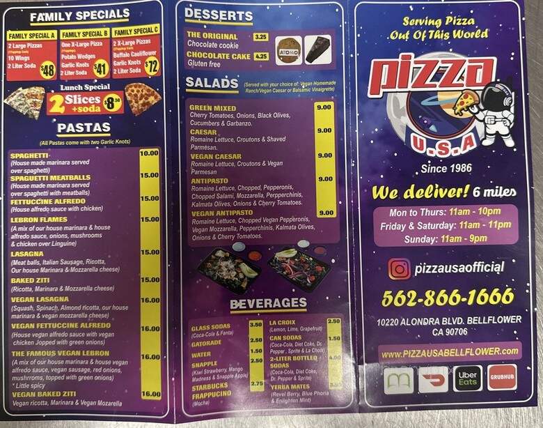 Pizza USA - Bellflower, CA menu_pic