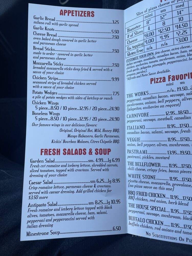 Uncle Reds Pizzeria - Bellflower, CA menu_pic