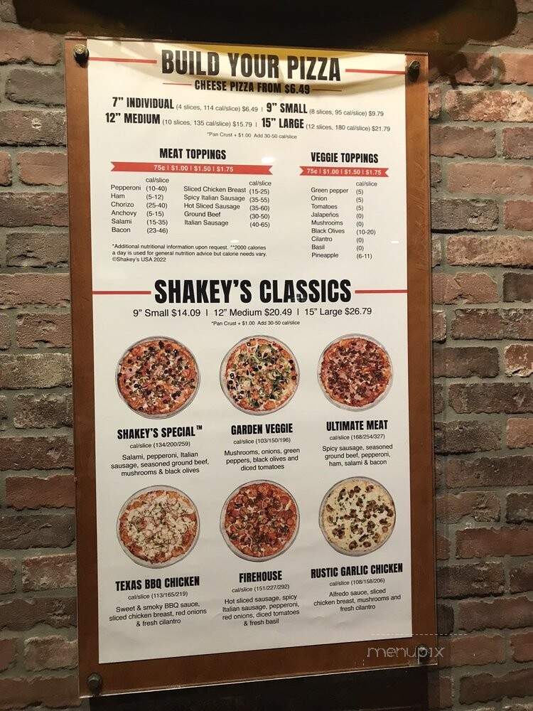 Shakey's Pizza - Alhambra, CA menu_pic