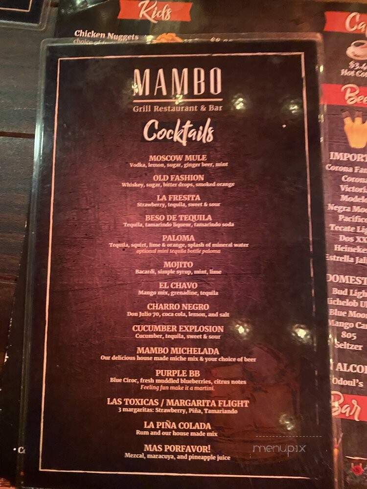 Mambo Grill - Downey, CA menu_pic