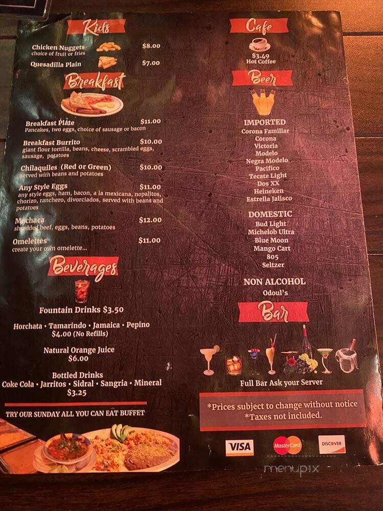 Mambo Grill - Downey, CA menu_pic