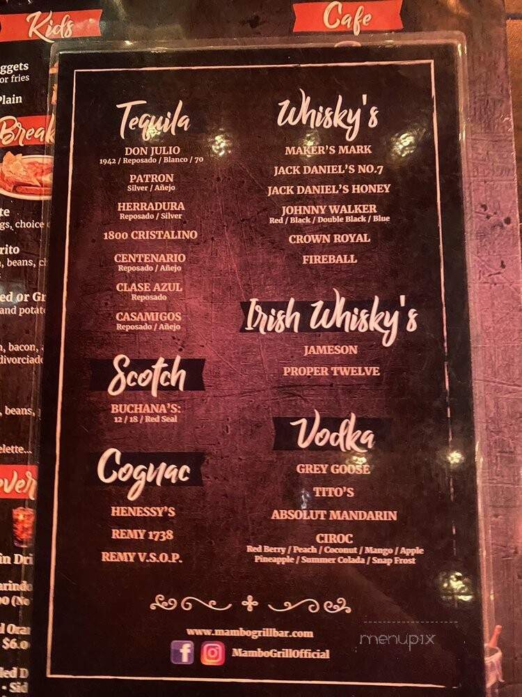 Mambo Grill - Downey, CA menu_pic