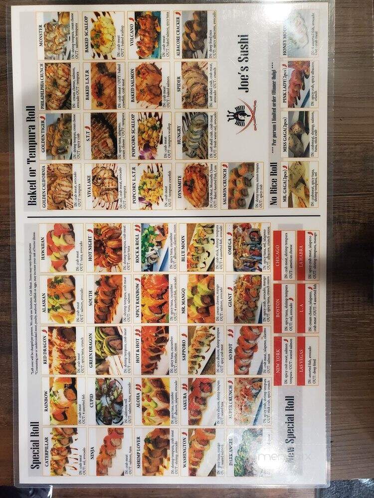 Joe's Japanese Restaurant - Lakewood, CA menu_pic
