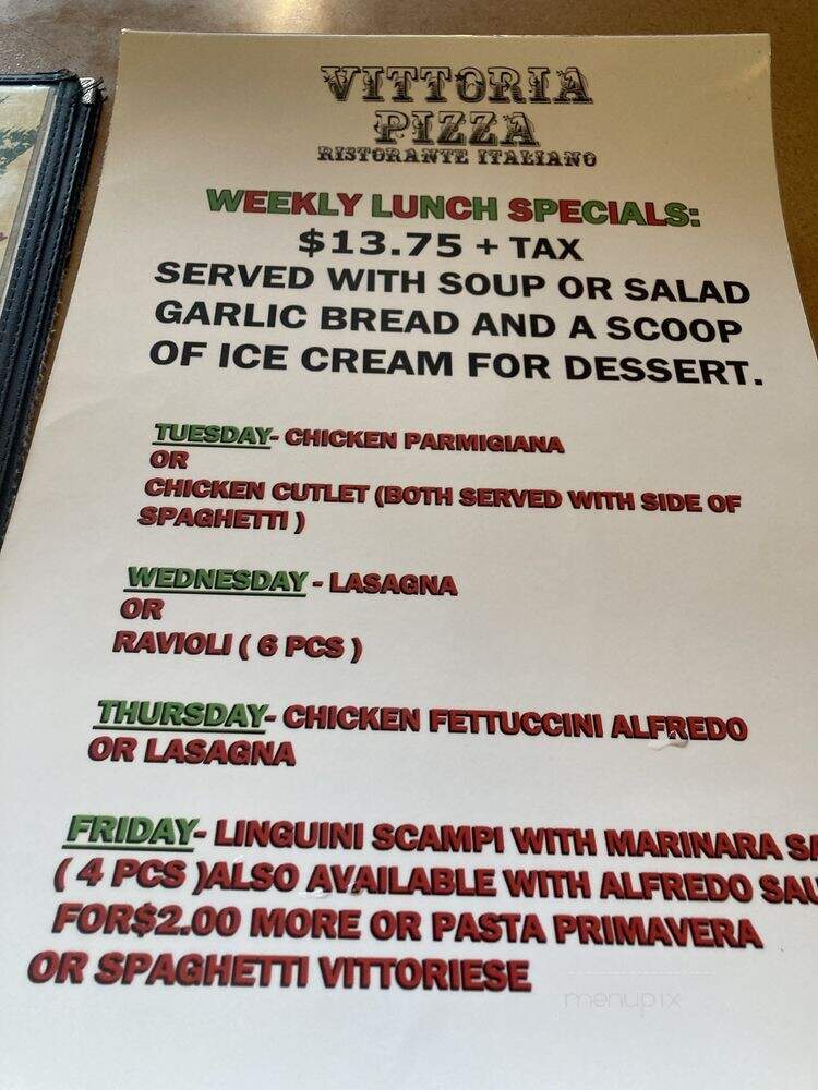 Vittoria Pizza - Alhambra, CA menu_pic