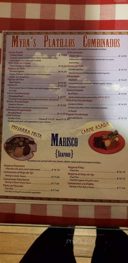 Myra's Salvadorian Cuisine - Downey, CA menu_pic