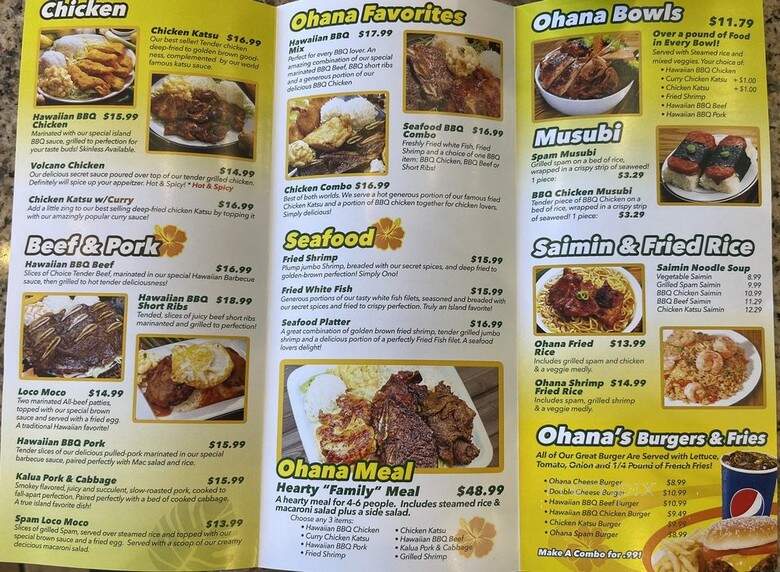 Ohnan Hawaiian BBQ - Lakewood, CA menu_pic