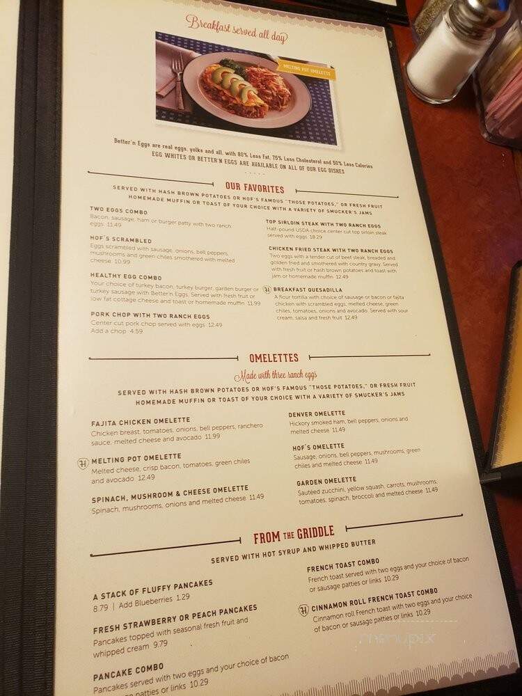 Hof's Hut Restaurant - Los Alamitos, CA menu_pic