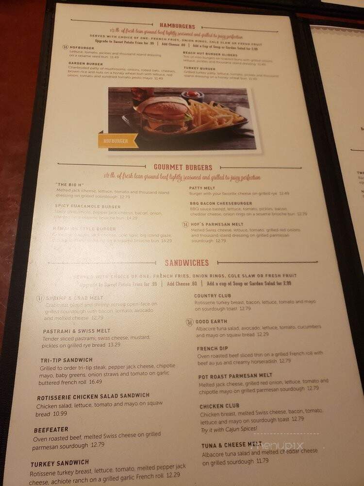 Hof's Hut Restaurant - Los Alamitos, CA menu_pic