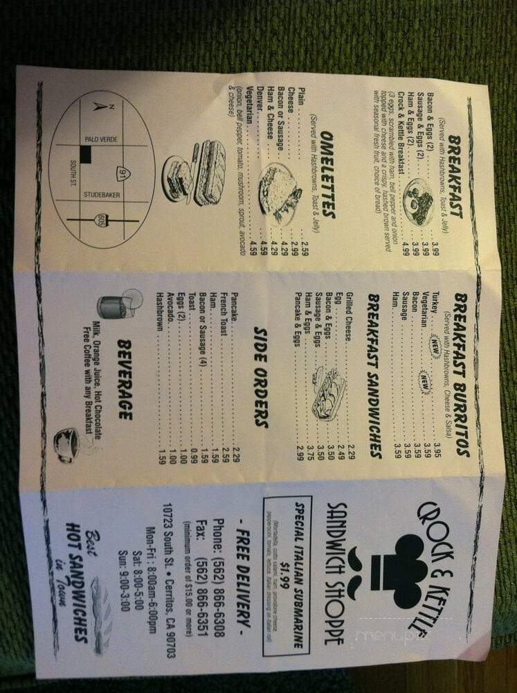 Crock N Kettle Sandwich Shop - Cerritos, CA menu_pic