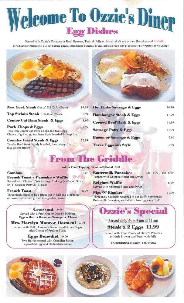 Ozzie's Restaurant & Bar - Los Angeles, CA menu_pic