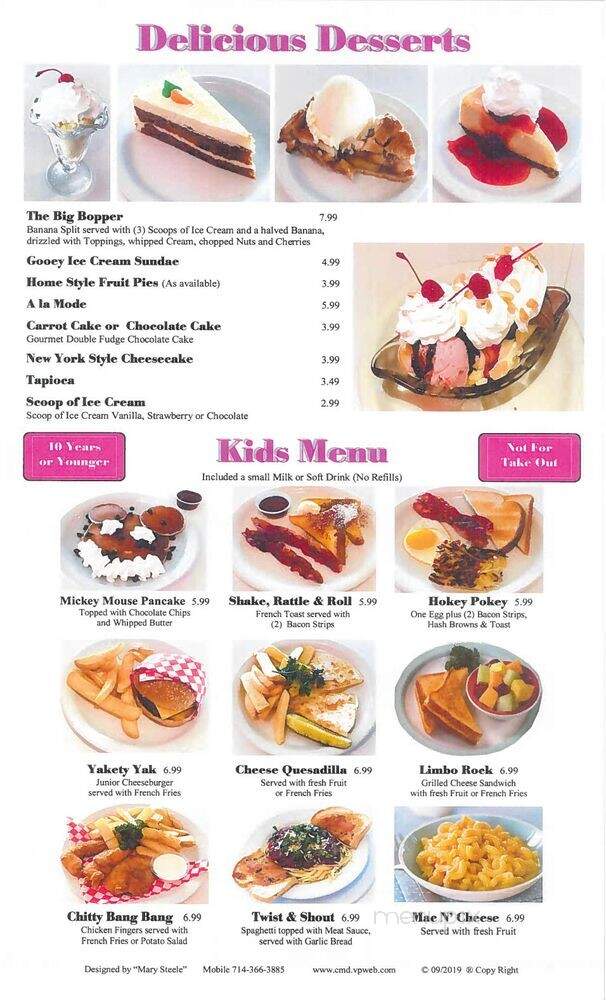 Ozzie's Restaurant & Bar - Los Angeles, CA menu_pic