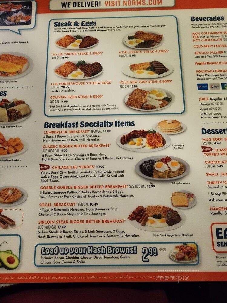 Norm's Restaurant - Bellflower, CA menu_pic