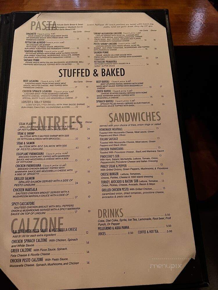 Pinocchio's Pizza - Pasadena, CA menu_pic
