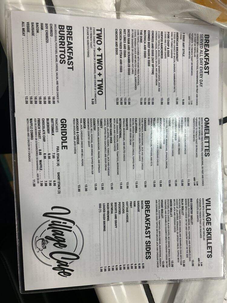 Village Cafe - Long Beach, CA menu_pic