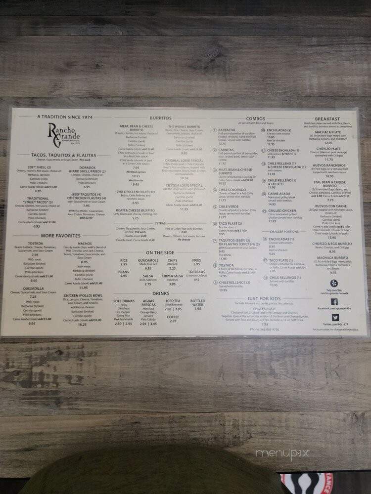 Rancho Grande - Norwalk, CA menu_pic