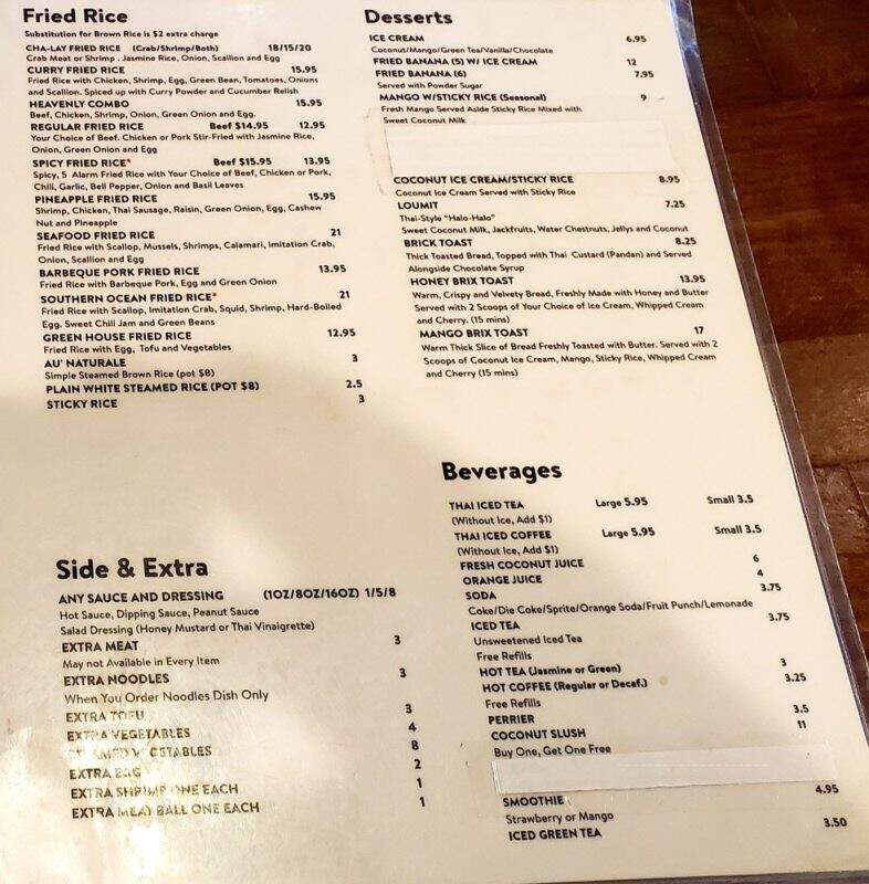 Sweetie Thai Cafe - Artesia, CA menu_pic