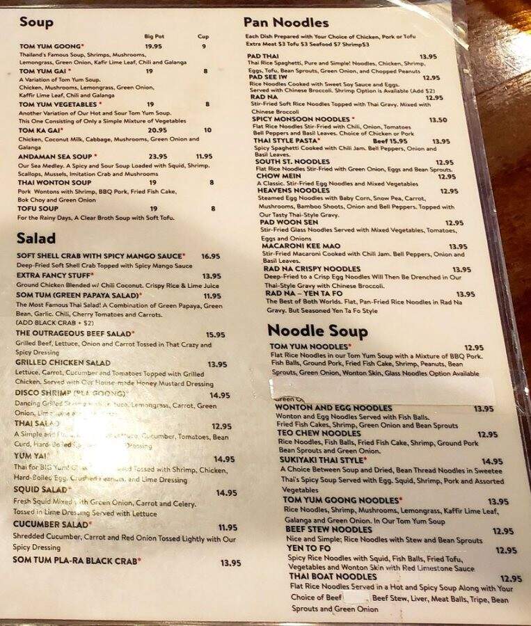 Sweetie Thai Cafe - Artesia, CA menu_pic