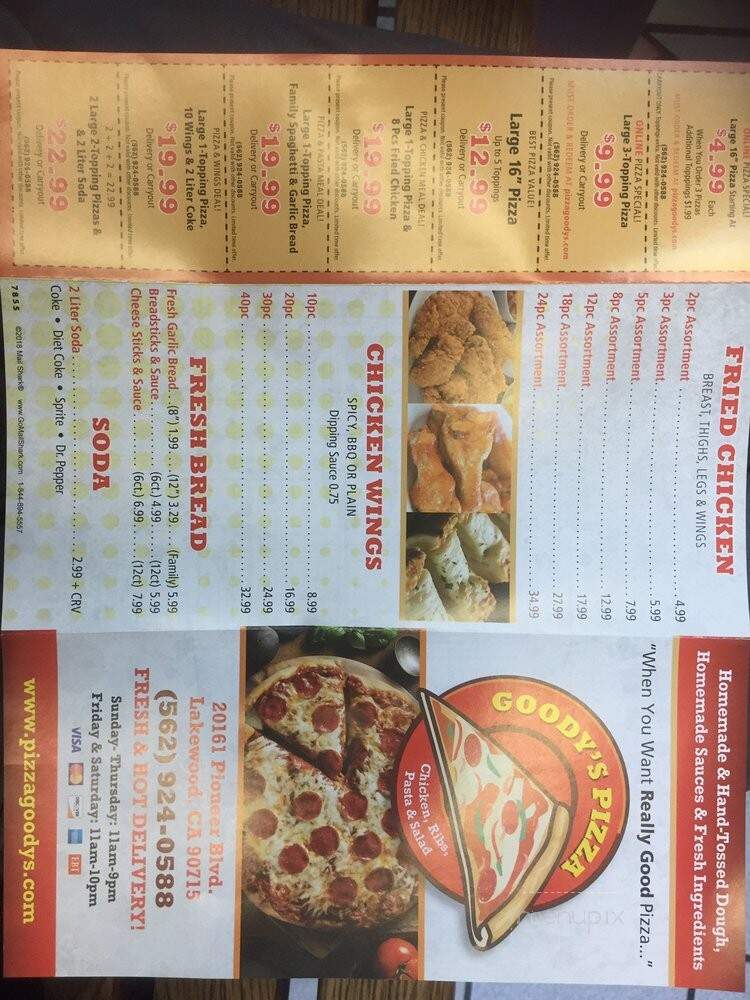 Goody's Pizza & Chicken - Lakewood, CA menu_pic