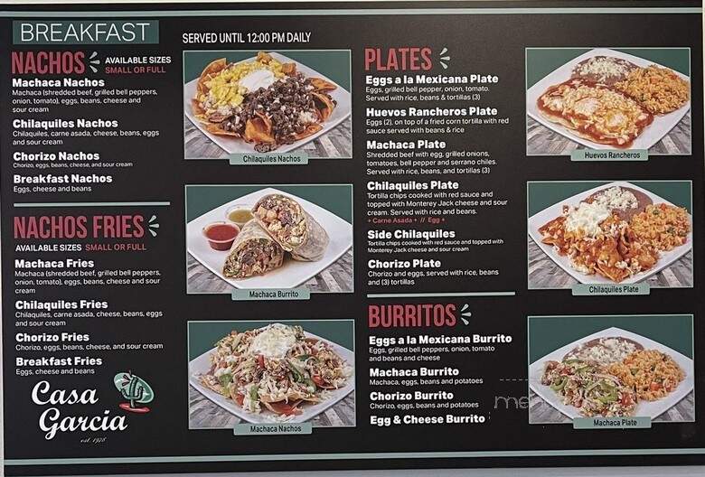 Casa Garcia - Pico Rivera, CA menu_pic
