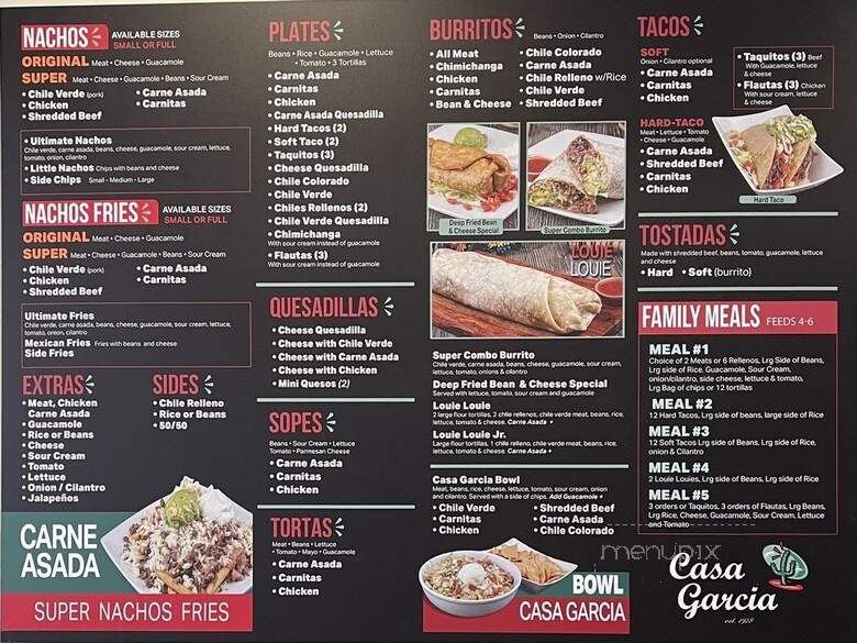 Casa Garcia - Pico Rivera, CA menu_pic