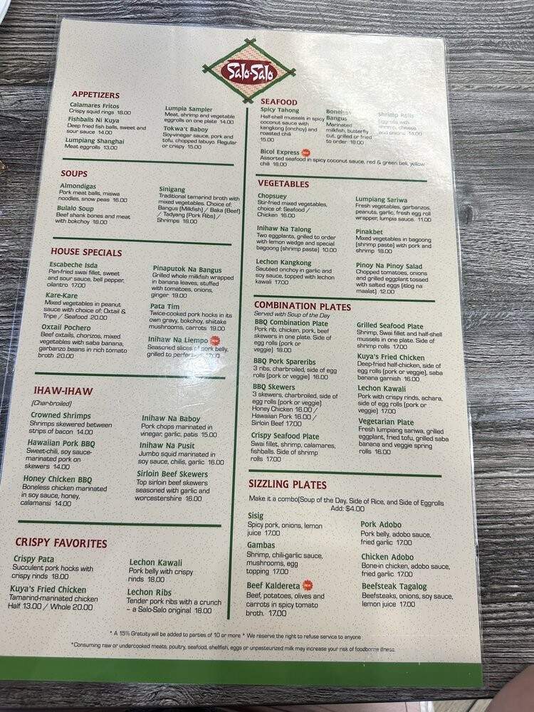 Salo Salo - Artesia, CA menu_pic
