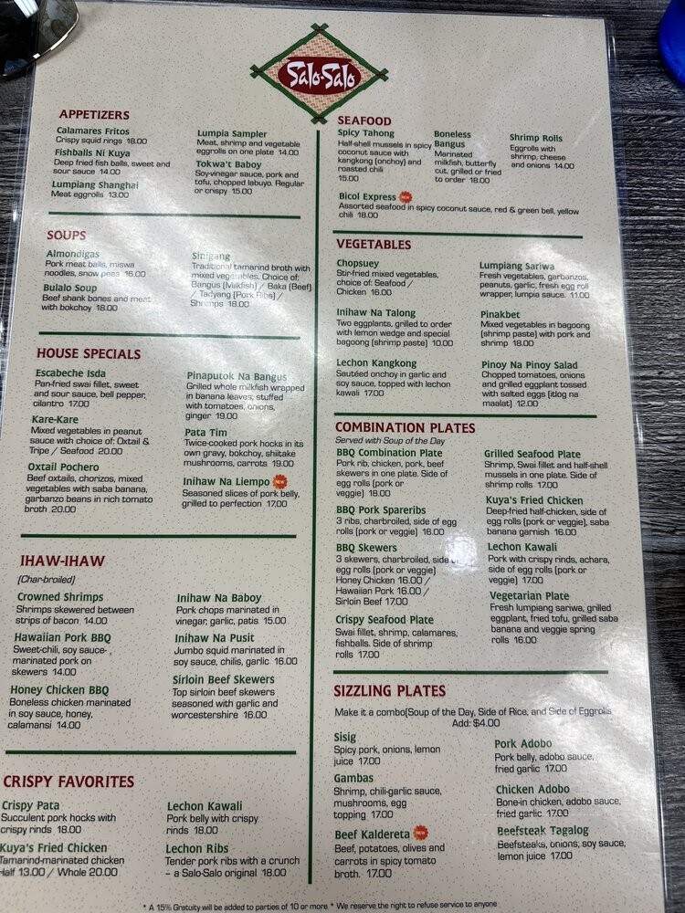 Salo Salo - Artesia, CA menu_pic