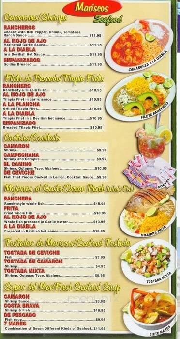 El Camino Mexican Grill - Whittier, CA menu_pic