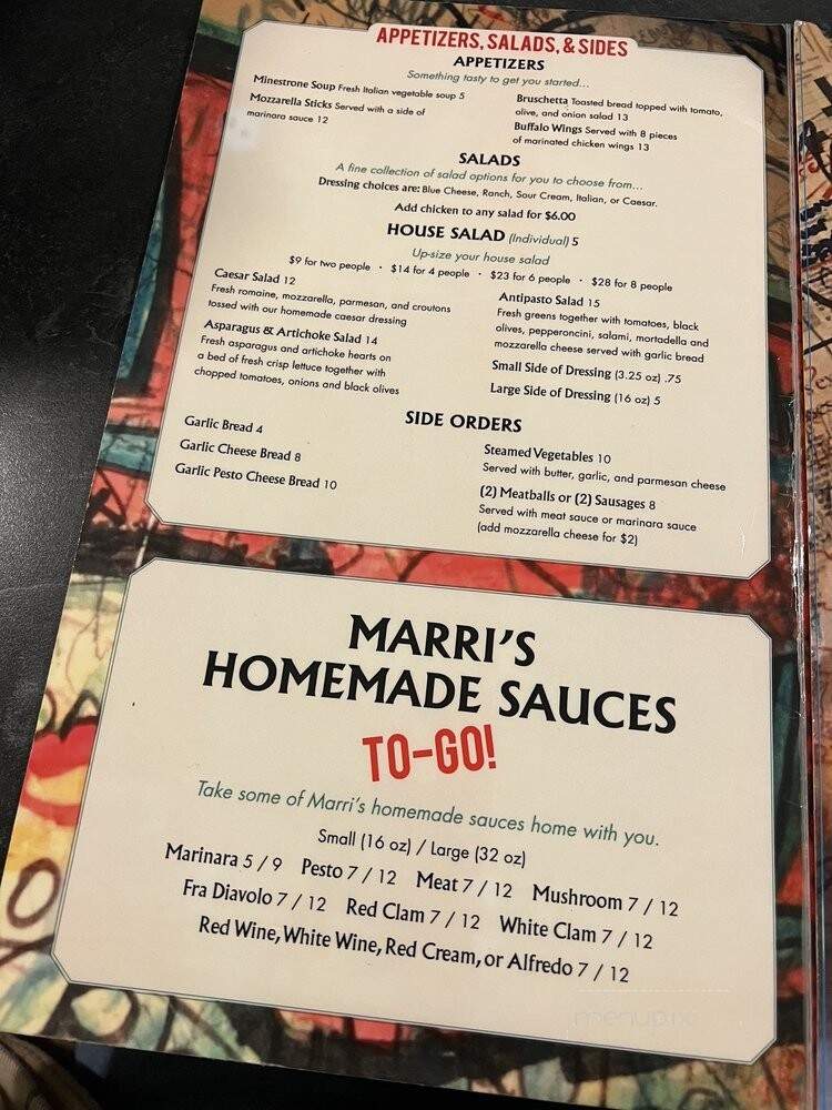 Marri's Pizza & Italian Restaurant - Long Beach, CA menu_pic