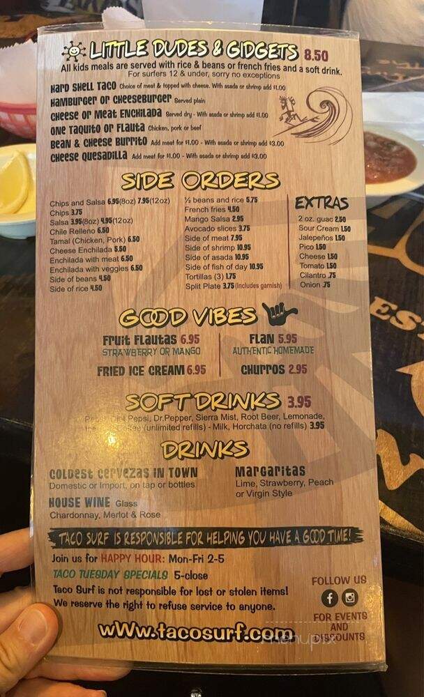 Taco Surf - Seal Beach, CA menu_pic