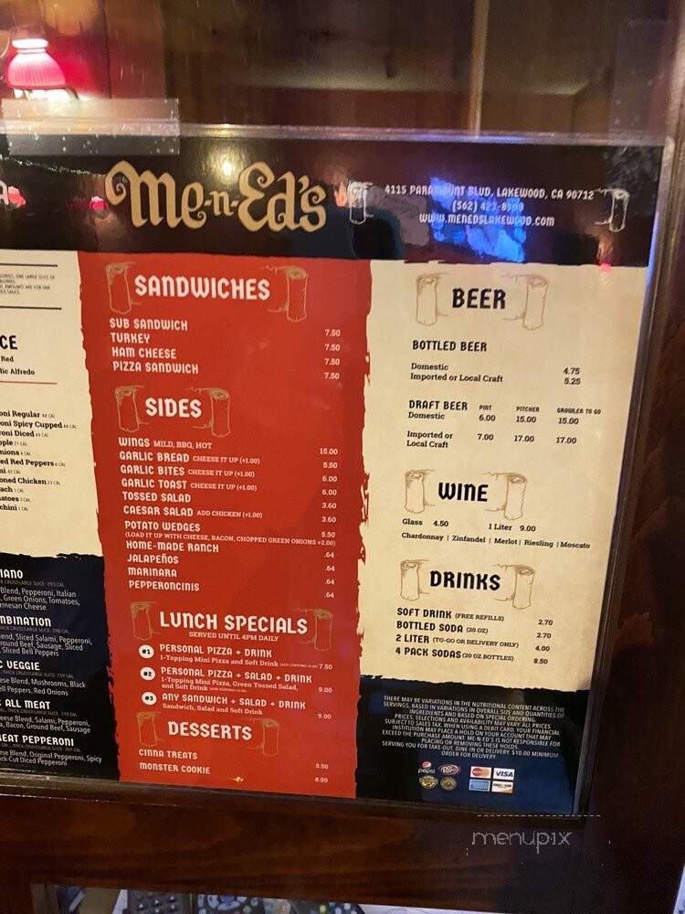 Me-N-Ed's Pizzeria - Lakewood, CA menu_pic