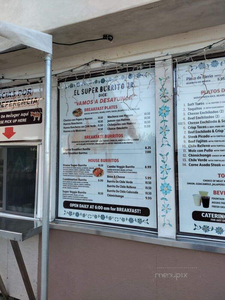 El Super Burrito Jr - Temple City, CA menu_pic
