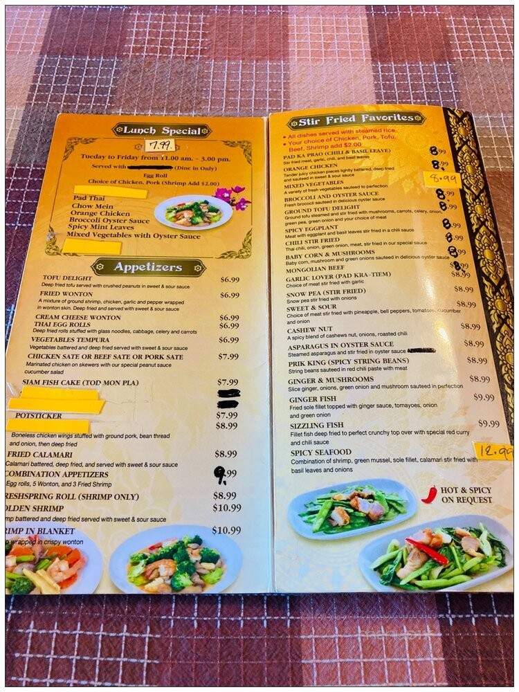 Thai Excellente Restaurant - El Monte, CA menu_pic