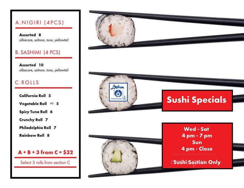 Daimon Japanese Restaurant Sushi - Huntington Beach, CA menu_pic