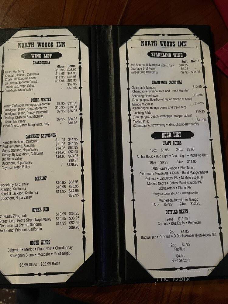 Clearman's North Woods Inn - San Gabriel, CA menu_pic