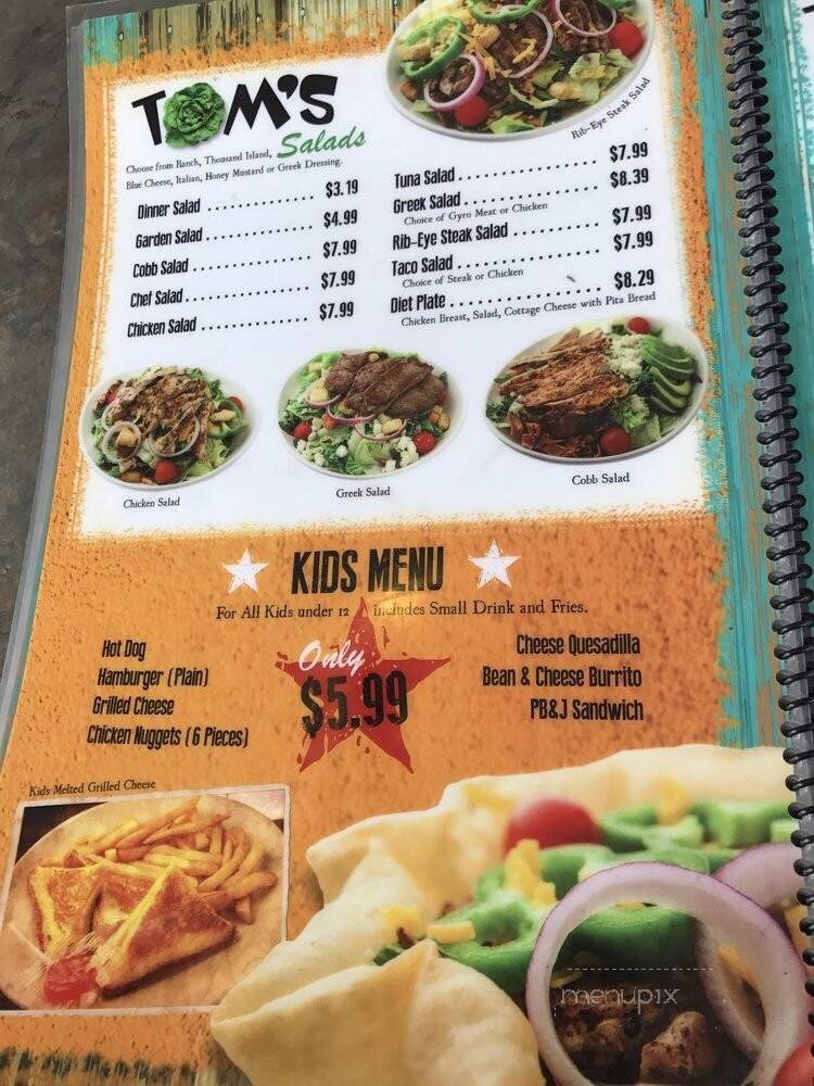 Tom's Burgers - South El Monte, CA menu_pic