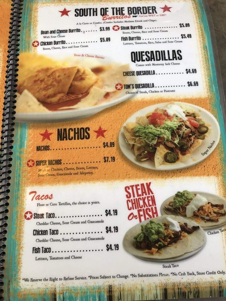Tom's Burgers - South El Monte, CA menu_pic