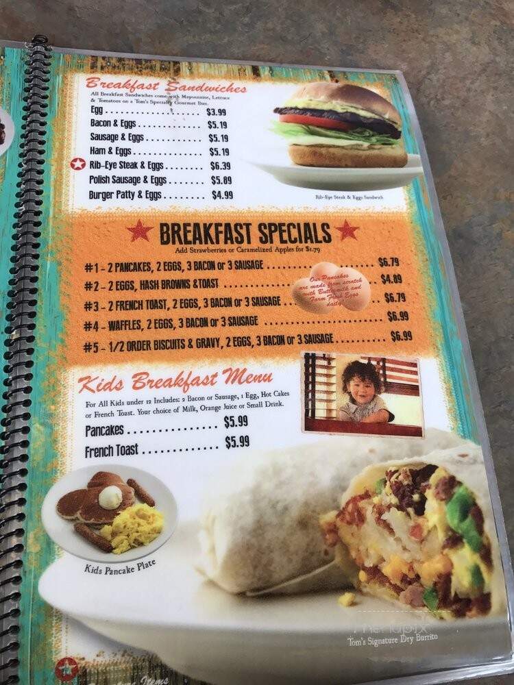 Tom's Burgers - South El Monte, CA menu_pic