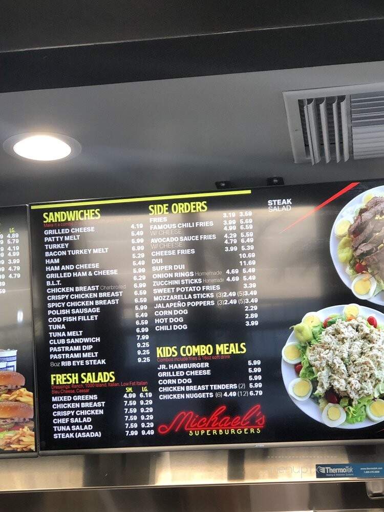 Michael's Super Burgers - Whittier, CA menu_pic