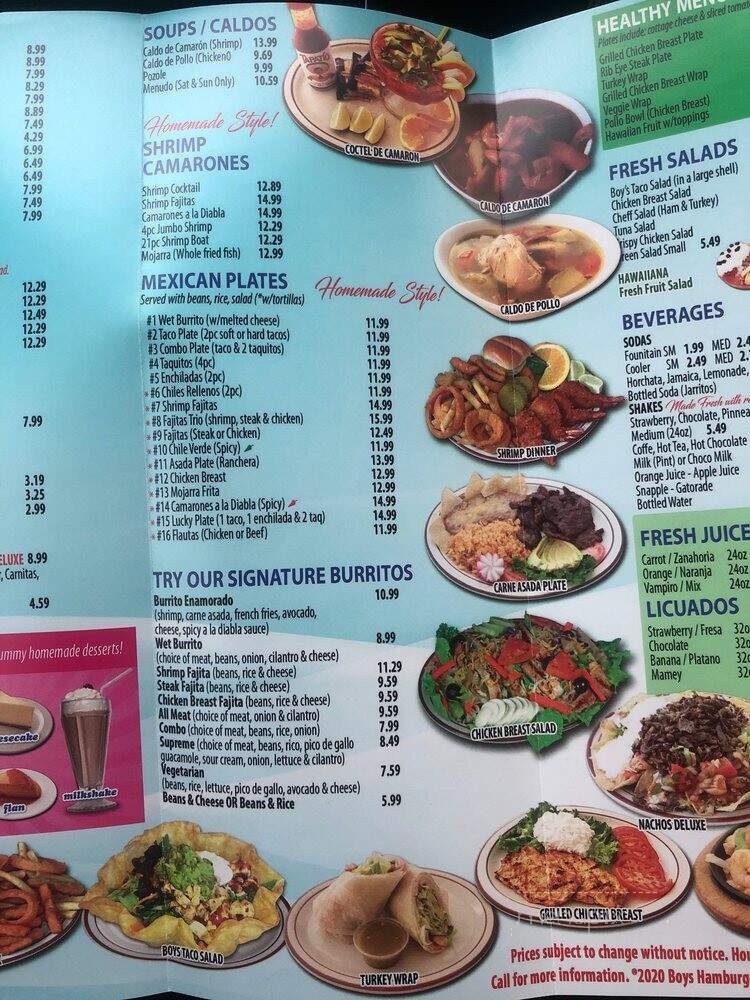 Boy's Hamburgers - Santa Ana, CA menu_pic